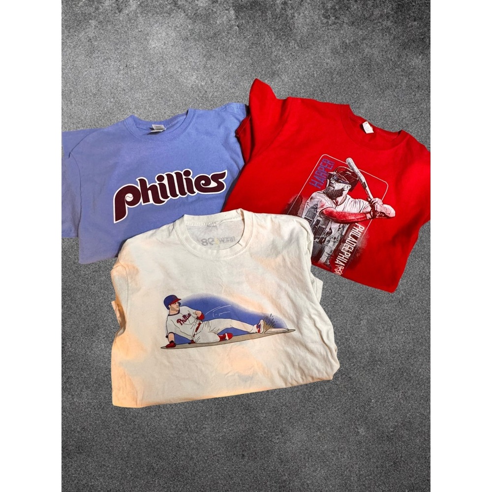 Philadelphia Phillies Shirt Lot Harper Turner McCutchen MLB Baseball Tees Medium